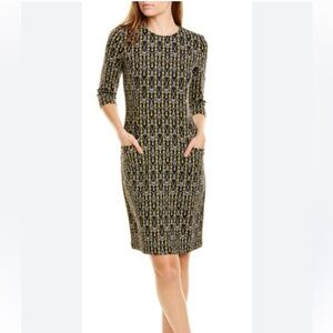J. Mclaughlin catalyst catalina knot chain print dress womens M pockets